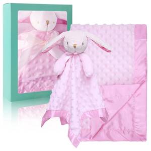 lot 19890 image: Pro Goleem Baby Blanket with Pink Bunny Security Blanket Newborn Girl Gifts Set