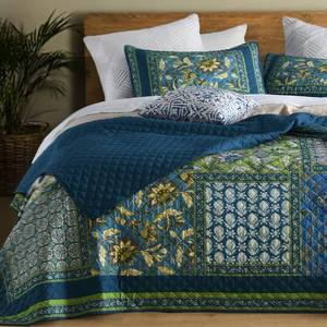 lot 19897 image: TEXSTEAD Queen Quilt Set for Bed - 100% Cotton Quilts Patchwork Comforter Coverlet Bedspread Reversible 90x90 with 2 Pillow Shams