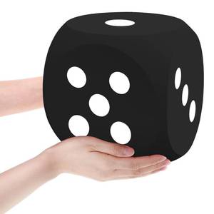 lot 19935 image: Shappy 7.9 Inches Foam Dice Fun Filled Large Educational Toy Kawaii Giant Dice Jumbo Decorative EVA Foam Big Square Building Blocks for Board Game Learning Sessions(1 Pc,Black)