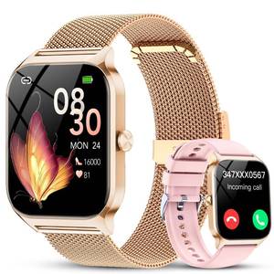 lot 20004 image: CASCHO Smart Watches for Women (AndroidiOS), 1.85 HD Smart Watch with CallsMessagesAI Voice Control, SleepHeart Rate Monitor,120 Sports Modes Fitness Tracker Watch, Rose Gold with 2 Bands