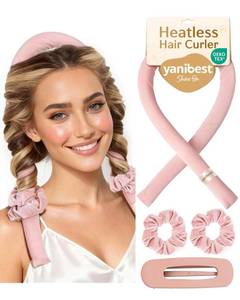 lot 20007 image: Yanibest Heatless Hair Curler to Sleep in, Overnight Curl Headband for Natural Wavy Curls, No Heat Soft Hair Curler Set with Hair Clip Scrunchies for Styling, No Slip Heatless Curls
