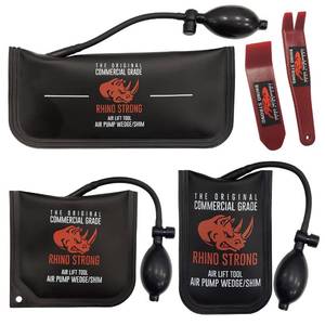 lot 20023 image: The Original Rhino Strong Commercial Grade Air Wedge Bag Pump Professional Leveling Kit & Alignment Tool Inflatable Shim Bag 3 Piece (Small, Medium, Large). 3 sizes for all of your individual needs.