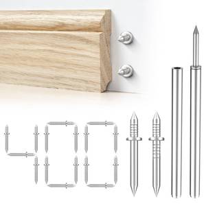 lot 20037 image: SATUY 400Pcs Double-Head Skirting Thread Seamless Nails with 4 Sleeve Tools - Rust-Resistant Invisible Non-Marking Nails for Seamless Skirting Thread with Solid Wood Baseboard