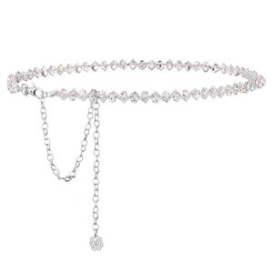 lot 20039 image: YooAi Rhinestone Dress Belt - Formal Wedding Bridal Belt with Diamond Bling Sliver