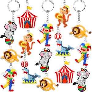 lot 20043 image: Taiyin 30 Pcs Circus Party Favors Ninja Clown Animals Pirate Themed Keychain for Carnival Birthday Party Supplies(Circus)