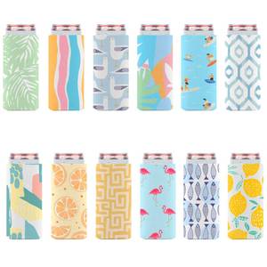 lot 20052 image: Slim Can Cooler Sleeves (12-Pack) Soft Insulated Koolie for White Claw Seltzer & Slim Beer - HTV Blanks for Vinyl Projects - Skinny Bulk - Tall Coolies