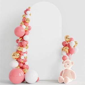 lot 20061 image: Wokceer 6FT Wedding Arch Cover Spandex Fitted Wedding Arch Covers Round Top Chiara Arch Backdrop Cover for Birthday Party Ceremony Banquet Decoration White
