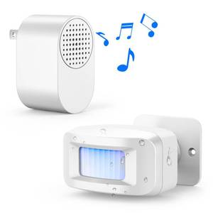 lot 20080 image: Driveway Alarms Wireless Outside Weatherproof - Motion Sensor Alarms System Motion Detector Plug-in Receiver Loud Chimes Security Alert Monitor System 500FT Long Range Outdoor Detection