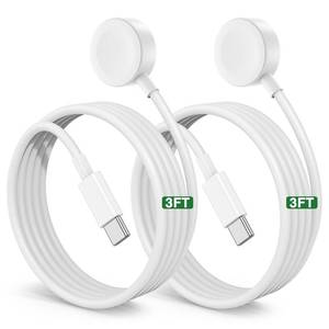 lot 20081 image: 2Pack Upgraded for Apple Watch Charger Cable, 3FT USB C to Magnetic Wireless Fast i-Watch Charging Cord Portable, Compatible with iWatch Series Ultra109876SESE25432 - White