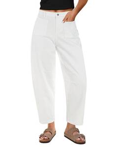 lot 20084 image: GRAPENT Womens Jeans Stretchy Womens Baggy Jeans Denim Pants for Women Western Outfit for Women Cream White Small US Size 4-6