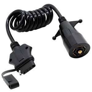lot 20104 image: maierke 7 Pin to 5 Pin Trailer Light Adapter 7 Way Blade to 5 Way Flat Trailer Plug Adapter, 7 Way to 5 Way Trailer Coiled Wiring Adapter Trailer Connectors for RV Truck 5 FT(60 inches)