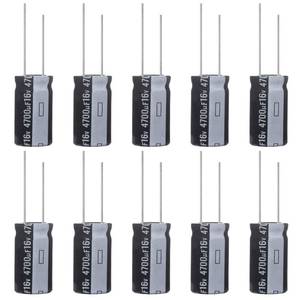 lot 20105 image: ALLECIN 4700uF 16V 13x25mm Electrolytic Capacitor 4700 UF MFD 16 Volt 0.51x0.98in Aluminum Capacitors (Pack of 10)