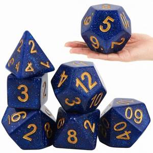 lot 20107 image: Arrowbash 6 Pcs Jumbo Polyhedra Dice 3.94 Inch Jumbo Foam Polyhedral Dice 6 Set 4, 6, 8, 10, 12 Sides Gifts for Games Teach Numbers Addition Subtraction Probability Learning(Starry Sky Blue)