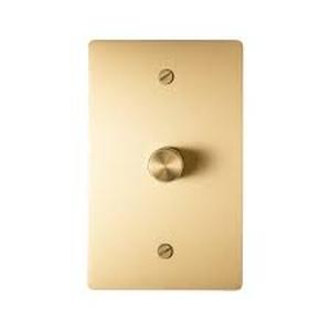 lot 2046 image: Select brass dimmer one gang stained brass