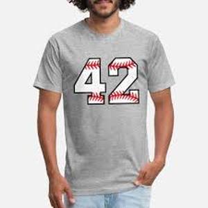 lot 12268 image: Gildan Softstyle Baseball Number 42 T-Shirt Size Small