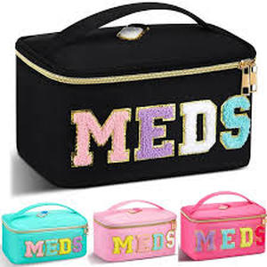 lot 12313 image: Black Transparent Cosmetic Bag with Colorful Letter Patches