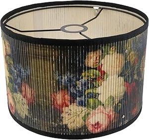 lot 20114 image: Lampshade E27 Vintage Bamboo Lampshade Flower Pattern Lantern Shade Cover Light Accessory for Pendant Table Lamp Floor Light (A)