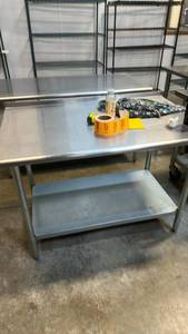 lot 11624 image: Commercial Stainless Steel Work Table with Undershelf 48x30