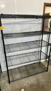 lot 11628 image: Black Wire Metal Shelving Unit 5-Tier Storage Rack 4��