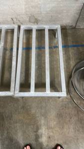 lot 11632 image: White Metal Wire Utility Rack Set of 2