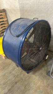 lot 11636 image: Industrial Drum Fan Blue Portable Air Circulator