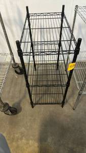 lot 11700 image: Black Metal Wire Storage Rack with Multiple Shelves