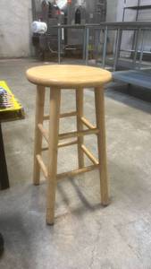 lot 15000 image: Wooden Bar Stool with Round Seat