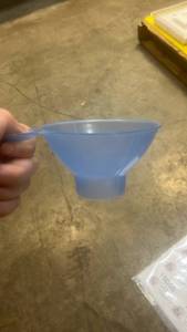 lot 15045 image: Blue Plastic Kitchen Funnel