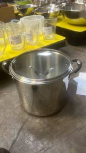 lot 15049 image: Stainless Steel Stock Pot with Glass Lid