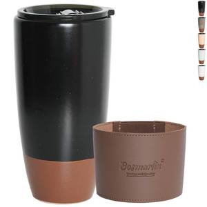 lot 554 image: Small Marks on Cup See Photos Bosmarlin Ceramic Travel Coffee Cup with Lid, 21 oz, Portable Coffee Mug for Car Cup Holder, Microwave and Dishwasher Safe, Reactive Glaze (Black) - Retail $20