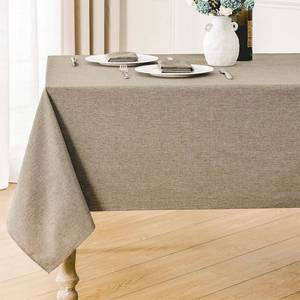 lot 720 image: Veblandy Rectangle Tablecloth Linen Textured Waterproof & Stain Resistant Table Cloth Wrinkle Free Decorative Fabric Farmhouse Table Cover for DiningPartyBuffetWedding, 60 x 104 Inch, Mocha - Retail $21