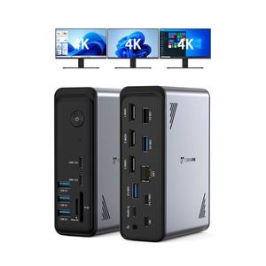 TobenONE 18 in 1 Laptop Docking Station 3 Monitors, Triple 4K Display with 3 HDMI, 9 USB Ports, Gigabit Ethernet, PD3.0, for Windows/Dell/Lenovo/HP/Thinkpad Laptops (No Power Adapter) - Retail: $130