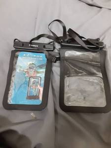 lot 781 image: Waterproof Phone Case with Neck Strap - 2 Pack - Retail $8