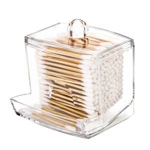 lot 783 image: Tbestmax 10oz Qtip Holder Dispenser Big Clear Bathroom Organizer Accessories Decor for Storage-Qtips Cotton Ball Holder Apothecary Jars, Cotton Swabs, Floss Container - Retail $7