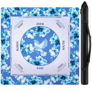 lot 787 image: Xmoiqer Mahjong Mat for Table 31.5x31.5Inch,Anti-Slip, Noise-Reducing American Mahjong Mat with Rules, Mahjong Table Mat with Carry Bag,Neoprene Mahjong Mat for Poker, Cards