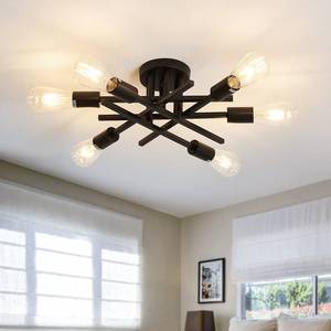 lot 803 image: ASGYISA Semi Flush Mount Modern Ceiling Light Fixture�� 6 Lights Black Vintage Matte Sputnik Chandelier Ceiling Lamp with E26 Bulb Base for Farmhouse Dining Room Living Room Bedroom Study Kitchen - Retail $50