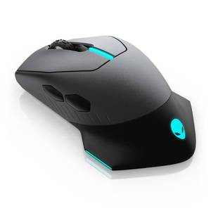 lot 814 image: Alienware WiredWireless Gaming Mouse AW610M - 16000 DPI Optical Sensor, 350 Hour Rechargeable Battery, 7 Buttons, 3-ZONE 16.8m AlienFX RGB Lighting, Ergonomic - Dark Side of the Moon - Retail $80