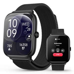 Smart Watch for Men with Blood Pressure Monitor, 2.06" AMOLED Always-On Display, IP68 Waterproof Fitness Tracker, 118 Sports Modes, Heart Rate/SpO2/Sleep Monitor, Tech Gift, Android iPhone Compatible - Retail: $96