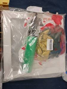 lot 24728 image: PFAMKEER Christmas Decorations Indoor Christmas Boxes, Clear Christmas Party Balloon Box,The 43 pcs Set Includes 4 Balloon Boxes, 36 Balloons and Cute Christmas Character Gift Patterns.Green (White)