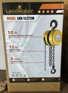 lot 3381 image: Unused LandHonor 2-Ton Lift Hand Chain Hoist LHR-SL2T3M