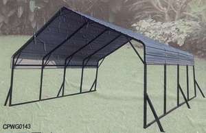 lot 3156 image: Unused LandHonor Metal Carport  LHR-MC2013  20ft x 20ft x 13ft - 120 Degree Roof Pitch
