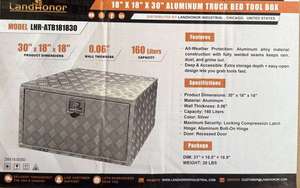 lot 3130 image: Unused LandHonor Aluminum Truck Bed Toobox  LHR-ATB181830  30in x 18in x 18in