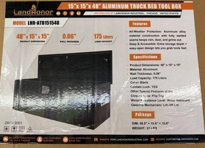 lot 3129 image: Unused LandHonor Aluminum Truck Bed Toolbox  LHR-ATB151548  48in x 15in x 15in