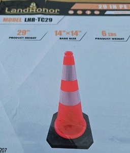 lot 3134 image: Unused LandHonor 29in Traffic Cones  LHR-TC29  10 Cones