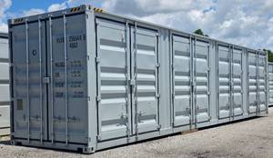 lot 1033 image: One Way Use - 40 Long High Cube Container with Double Rear & Four (4) Side Double Doors - Used One Time To Ship To Mother Road Auctions & Sales -Weather, Rodent & FireproofDelivery Available