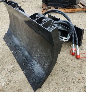 lot 5246A image: Unused SDLanch Mini Skid Steer SnowBulldozer Attachment  Heavy Duty - Hydraulic Tilt & Angle 0-30 degrees - 8-Ton Frame & Heavy-Duty Steel Blade for Efficient Pushing