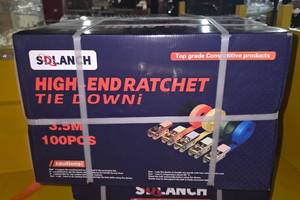 lot 5780 image: Unused 100PCS SDLanch High End Ratchet Tie Down Straps 3.5M - 100 pieces Total