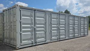 lot 1030 image: One Way Use - 40 Long High Cube Container with Double Rear & Four (4) Side Double Doors - Used One Time To Ship To Mother Road Auctions & Sales -Weather, Rodent & FireproofDelivery Available