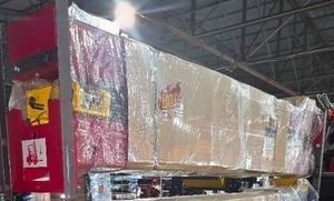 lot 5157 image: Unused IRTPL Red 10000 Pound Electric Control Two Post Lift