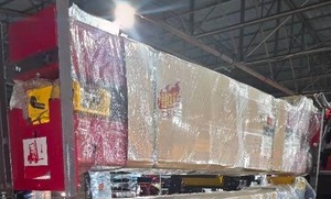 lot 5159 image: Unused IRTPL Red 10000 Pound Electric Control Two Post Lift